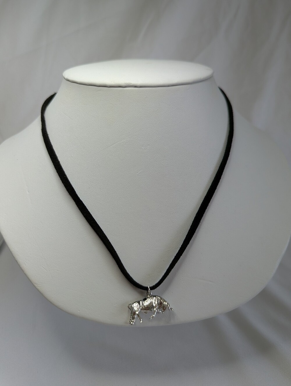 Silver Bull Charm Necklace